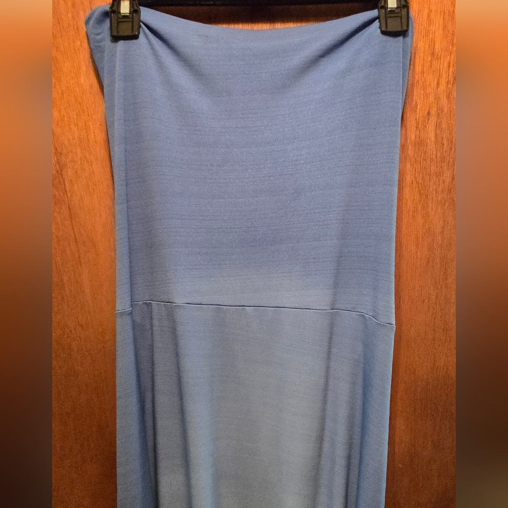 HAODUOYI Blue Maxi Dress Strapless Backless Gradient Color SzL - Picture 4 of 12